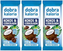 Kokosų batonėlis be pridėtinio cukraus Dobra Kaloria, 3 x 33 g