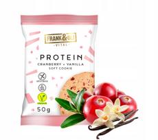 Baltyminis sausainis FRANK&OLI, spanguolių ir vanilės, veganiškas, 50 g