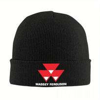 2026 Massey Ferguson Logotipų Kepurės Rudens Žiemos Kepuraitės Laisvos Retro Kepurės Vyrams Moterims Akrilinė Megzta Kepurė One Size black