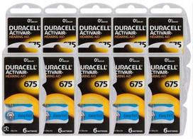 Klausos aparatų baterijos Duracell Activair DA675, 60 vnt., mėlynos