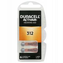 Klausos aparato baterijos Duracell PR-312, 6 vnt.