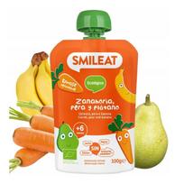 Ekologiškas vaisių tyrelių mišinys SMILEAT, kriaušė, bananas, morka, vaikams nuo 6 mėn., 100 g