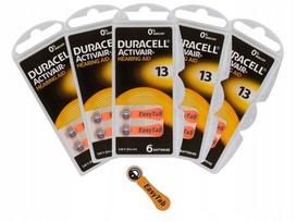 Klausos aparato baterijos Duracell DA13 PR48, 30 vnt., oranžinės