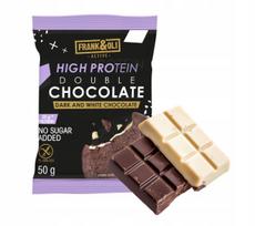 Baltyminis sausainis FRANK&OLI, juodo ir balto šokolado, 50 g