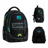 Ortopedinė mokyklinė kuprinė KITE GAME juoda berniukams