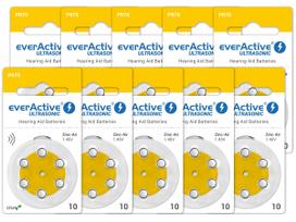 Klausos aparato baterijos everActive 10 PR70, 60 vnt.