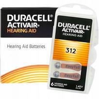 Klausos aparatų baterijos DURACELL 312 PR41, 60 vnt.