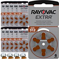 Klausos aparato baterijos Rayovac 312, 60 vnt., ilgas galiojimas