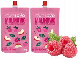 Vaikiškas OwoLovo aviečių ir obuolių tyrė, 2 x 200 g