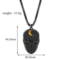 Movie Moon Knight Crescent Dart Mask Necklace Legends Knight Earrings Cosplay Props Pendant Necklace For Women Men Fans Gifts black