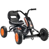 Pedal Go-Kart with PP Wheels, Steel Frame, 30kg Load Capacity for Boys and Girls Ages 2-5, Black