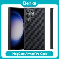 Benks Magnetic ArmorPro dėklas, skirtas Samsung Galaxy S24+ Ultra, 600D Kevlar pluošto, plonas, atsparus kritimui, minimalistinio stiliaus dangtelis For Galaxy S24 Ultra juoda