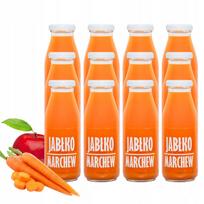 Natūralios obuolių ir morkų sultys, šaltai spaustos, 100%, 12 x 250 ml
