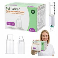 Insulino adatos Sol-Care 31G (0,25 mm) x 5 mm, 50 vnt.