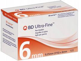 Insulino adatos BD Ultra-Fine 31G, 0,25 x 6 mm, 105 vnt.