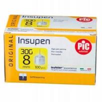 Insupen 30G insulino penų adatos, 0,30 x 8 mm, 100 vnt.