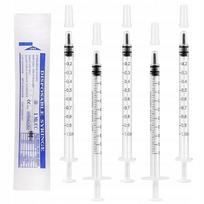 Plastikiniai švirkštai be adatų, 1 ml, 20 vnt.