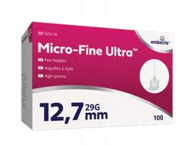 Insulino adatos embecta Micro-Fine Ultra 29G, 0,33 x 12,7 mm, 100 vnt.