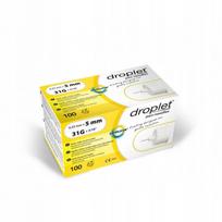 Insulino švirkštimo adatėlės Droplet 31G, 5 mm x 0,25 mm, 100 vnt.