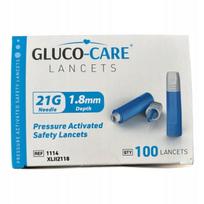 Lancetės GLUCO-CARE 21G, 1,8 mm, mėlynos