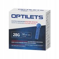 Sterilūs vienkartiniai lancetai OPTILETS, 28G, 50 vnt.