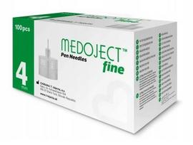 Insulino adatėlės MEDOJECT, 4 mm, 32G, 100 vnt.
