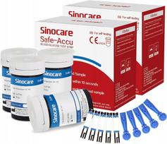 Gliukozės matavimo juostelės Sinocare SAFE ACCU, 100 vnt. (be matuoklio)