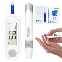 Gliukozės matuoklis su LCD ekranu, 50 juostelių ir 50 lancetų