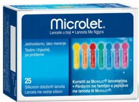 Lancetai MICROLET, spalvoti, 25 vnt., tinka Contour Plus ir Contour TS
