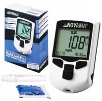 Gliukozės matuoklis NOVAMA MULTICHECK PRO+ 3in1: gliukozės, cholesterolio, šlapimo rūgšties tyrimai