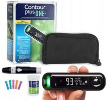 Gliukozės matuoklis Contour Plus One su juostelėmis, dūrikliu ir lancetėmis, garantija