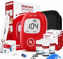 Gliukozės matuoklis Sinocare SAFE AQ SMART (mg/dl) su 100 juostelių ir 100 lancetų