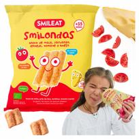 Ekologiški pomidorų ir sūrio užkandžiai vaikams Smileat Smilondas, nuo 15 mėn., 25 g