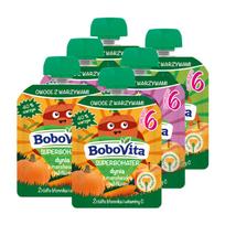 Daržovių ir vaisių tyrelės rinkinys BoboVita, įvairių skonių, 6 x 80 g