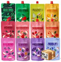 Vaikiškas vaisių putėsių rinkinys OWOLOVO, 12 skonių, be cukraus, 12 x 200 g