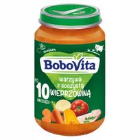 Vaikiška pietų tyrelė Bobovita su sultinga kiauliena ir daržovėmis, nuo 10 mėn., 190 g