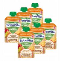 Vaisinė košė BoboVita su obuoliais, kriaušėmis ir apelsinais, 6 x 100 g