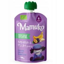 Ekologiškas bananų ir slyvų tyrelė vaikams Mamuko, 100 g