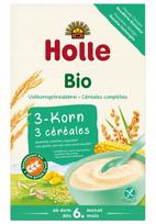 Kūdikių košė HOLLE BIO, 3 grūdų, be glitimo, nuo 6 mėn.