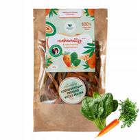 Daržovių užkandis be cukraus Makarollsy, morkų ir špinatų, 50 g