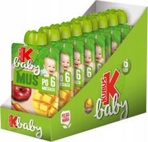 Tyrelis vaikams Kubuś Baby obuolių, morkų ir mangų, 9 x 100 g