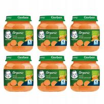 Daržovių tyrelių rinkinys kūdikiams GERBER ORGANIC, moliūgų ir saldžiųjų bulvių, nuo 4 mėn., 125 g x 6