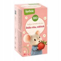 Vaikų žolelių arbata APOTHEKE su erškėtuogėmis, šaltalankiais ir braškėmis, 20 x 1,5 g