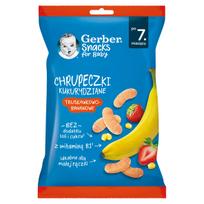 Kukurūzų traškučiai GERBER su braškėmis ir bananais, nuo 7 mėn., 28 g