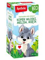 Vaikiška arbata su pankoliais, melisa ir mėta, ekologiška, 20 x 1,5 g, APOTHEKE