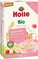 Ekologiška Holle Bio avižinė košė su avietėmis, obuoliais ir bananais, be pieno, nuo 6 mėn., 250 g