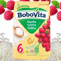 Ryžių košė su avietėmis BOBOVITA, be pieno ir glitimo, 180 g