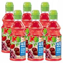 Vaikiškos sultys Kubuś Baby, obuolių, vyšnių ir vynuogių, 6 x 300 ml