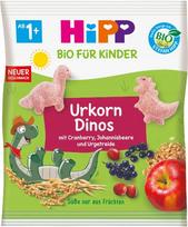 Ekologiški HiPP javainiai traškučiai su vaisiais, dinozaurų formos