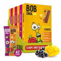 Vaisinės juostelės BOB SNAIL, įvairių skonių, mango ir juodųjų serbentų, 588 g, 42 vnt.
